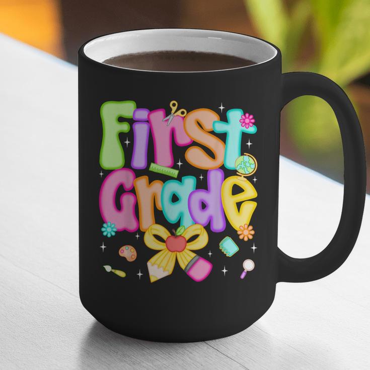 Preppy First Grade Back To School 1st Grade Teacher Girl Kid Graphic Print Coffee Mug, First Grade Teacher Mugs, funny gift Preppy First Grade Back To School 1st Grade Teacher Girl Kid Graphic Print Coffee Mug, First Grade Teacher Mugs, funny gift