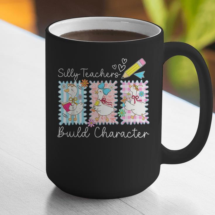 Preppy Silly Teacher Goose Build Character Back To School Graphic Print Coffee Mug, funny gift Preppy Silly Teacher Goose Build Character Back To School Graphic Print Coffee Mug, funny gift