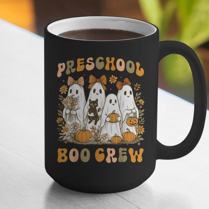 Preschool Boo Crew Teacher Kids Halloween Ghost Cat Pumpkin Graphic Print Coffee Mug, funny gift