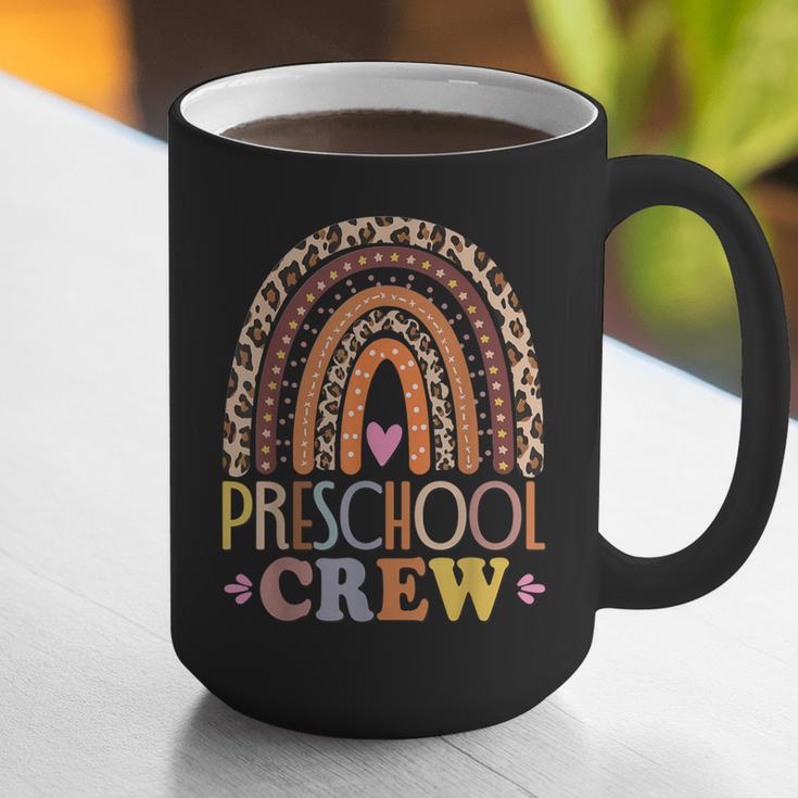 Preschool Crew Cute Leopard Rainbow Back To School Teachers Graphic Print Coffee Mug, funny gift Preschool Crew Cute Leopard Rainbow Back To School Teachers Graphic Print Coffee Mug, funny gift