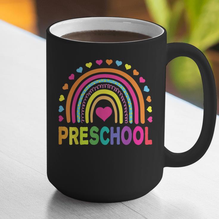 Preschool Rainbow Girls Boys Kids Teacher Back To School Graphic Print Coffee Mug, funny gift