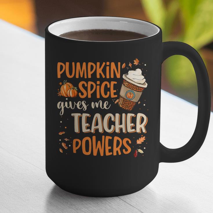 Pumpkin Spice Gives Me Teacher Powers Fall Thanksgiving Men Women Graphic Print Coffee Mug, funny gift