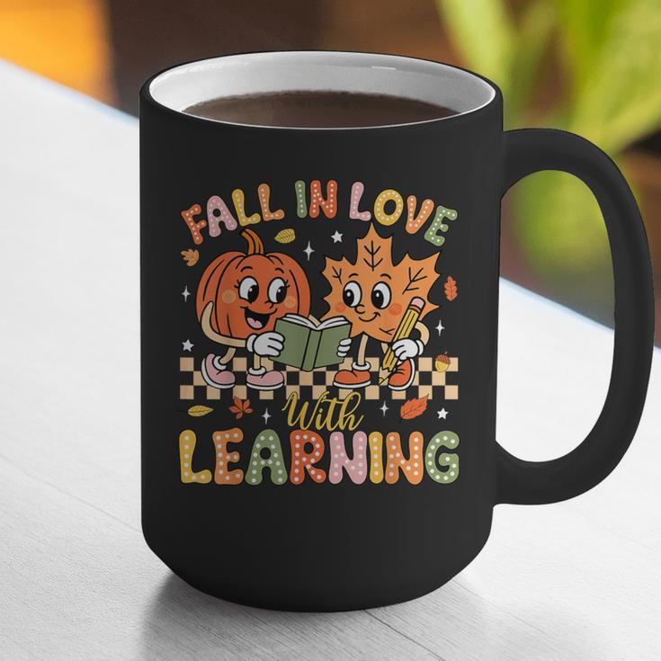 Retro Fall In Love With Learning Autumn Pumpkin Teacher Kids Graphic Print Coffee Mug, funny gift Retro Fall In Love With Learning Autumn Pumpkin Teacher Kids Graphic Print Coffee Mug, funny gift