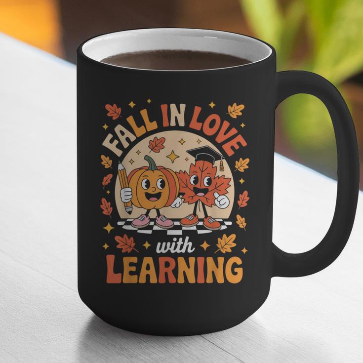 Retro Fall In Love With Learning Pumpkin Leaf Teacher Autumn Graphic Print Coffee Mug, funny gift Retro Fall In Love With Learning Pumpkin Leaf Teacher Autumn Graphic Print Coffee Mug, funny gift