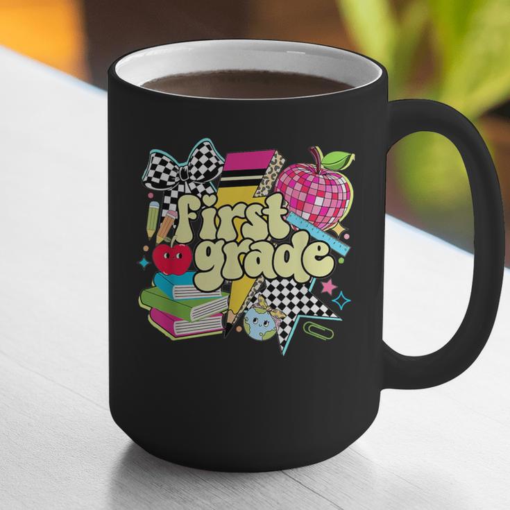Retro First Grade Teacher Disco Ball Coquette Back To School Graphic Print Coffee Mug, First Grade Teacher Mugs, funny gift Retro First Grade Teacher Disco Ball Coquette Back To School Graphic Print Coffee Mug, First Grade Teacher Mugs, funny gift