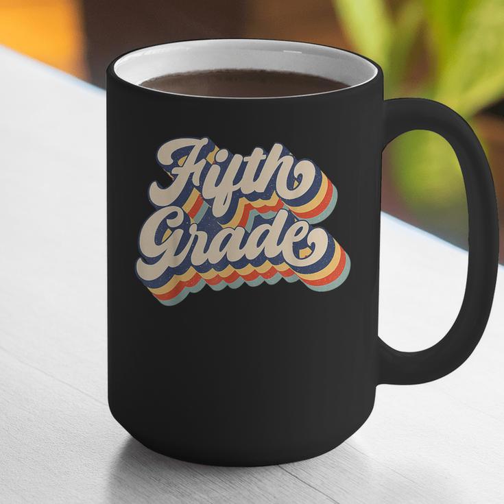 Retro Sunset Fifth Grade Teacher & Student Back To School Graphic Print Coffee Mug, funny gift