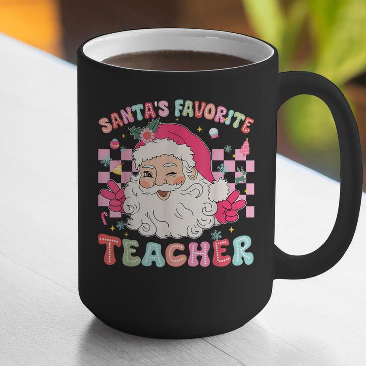 Santa Favorite Teacher Shirt Teacher Christmas Graphic Print Coffee Mug, funny gift