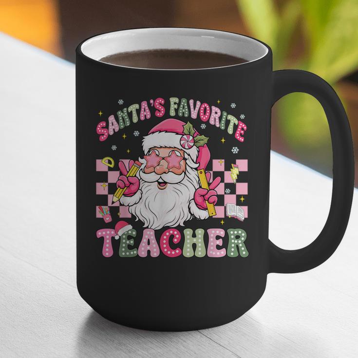 Santa's Favorite Teacher Groovy Christmas Teacher Boys Girls Graphic Print Coffee Mug, Groovy Teacher Mugs, funny gift Santa's Favorite Teacher Groovy Christmas Teacher Boys Girls Graphic Print Coffee Mug, Groovy Teacher Mugs, funny gift