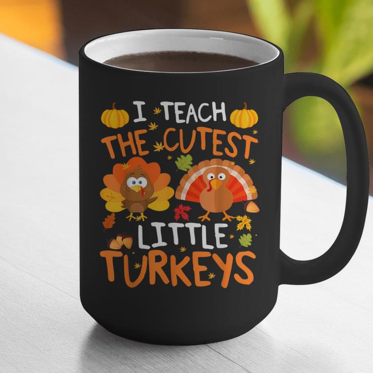 School Thankful I Teach The Cutest Little Turkeys Thanksgiving Teacher Graphic Print Coffee Mug, funny gift