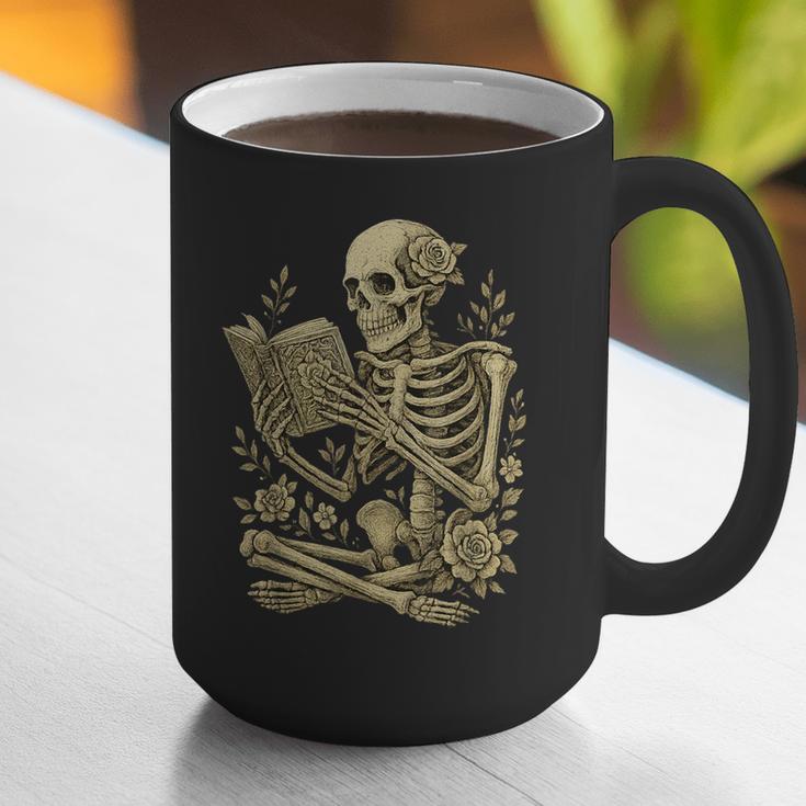 Skeleton Book Floral Skull Halloween Teacher Costume Graphic Print Coffee Mug, funny gift Skeleton Book Floral Skull Halloween Teacher Costume Graphic Print Coffee Mug, funny gift