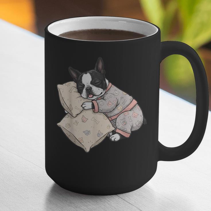 Sleepy Boston Terrier Pajama Men Women Kids Graphic Print Coffee Mug, funny gift