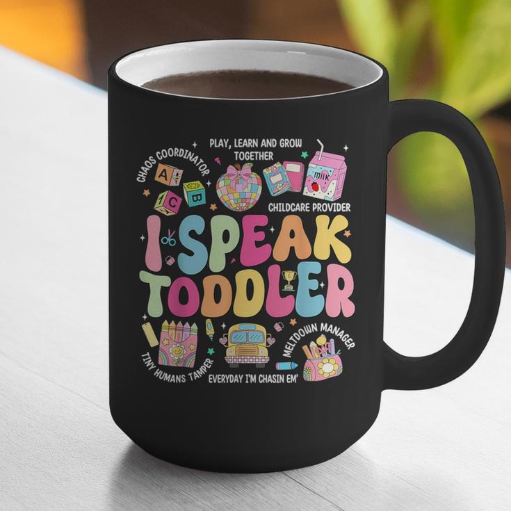 I Speak Toddler Back To School Teacher Graphic Print Coffee Mug, funny gift