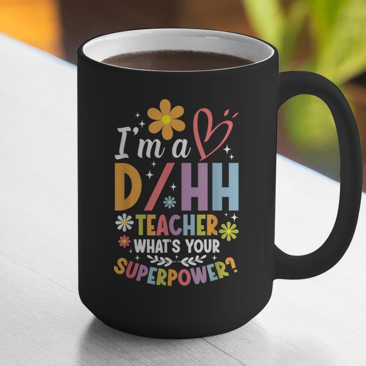 Special Education ASL Teacher Superpower DHH Teacher Graphic Print Coffee Mug, funny gift