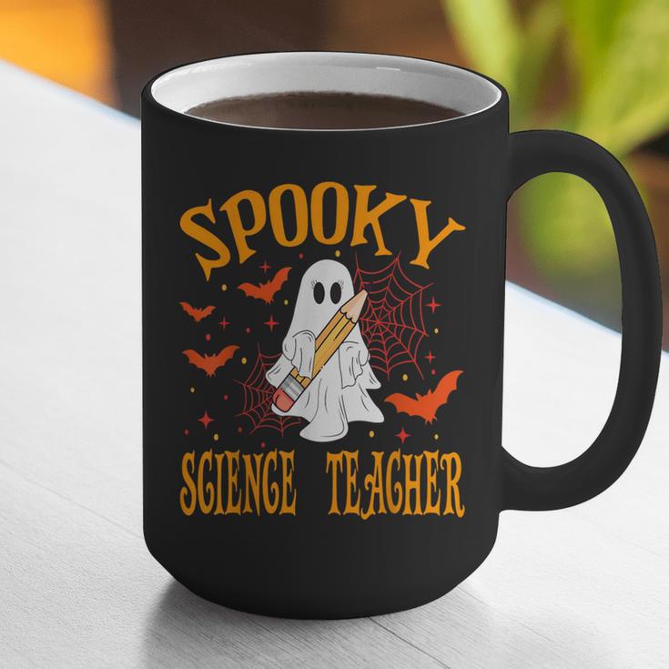Spooky Science Teacher Ghost Halloween School Women Graphic Print Coffee Mug, Science Teacher Mugs, funny gift