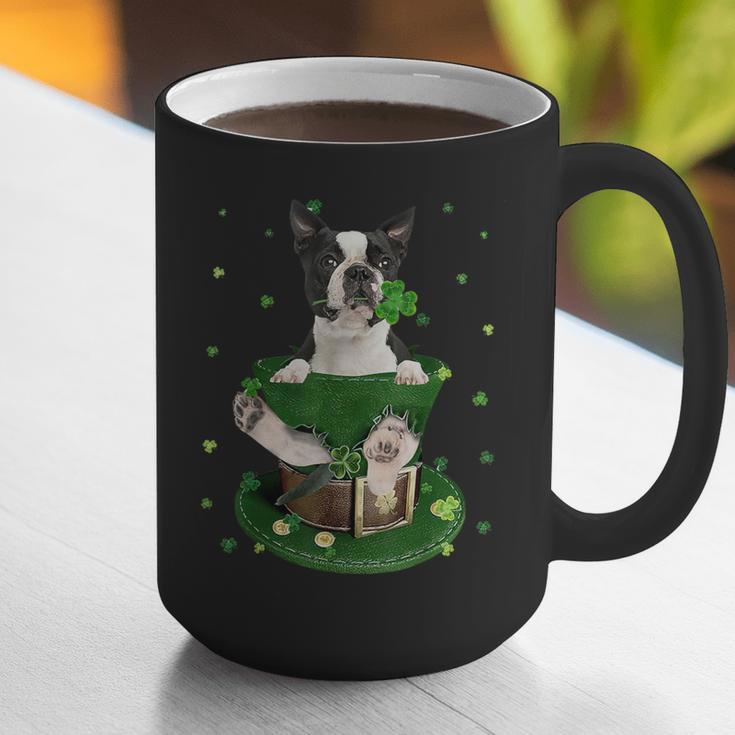St Patrick's Day Leprechaun Boston Terrier Dog Shamrock For Men Women Kids Graphic Print Coffee Mug, funny gift