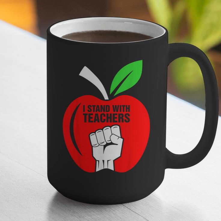 I Stand With Teachers Tshirt Graphic Print Coffee Mug, funny gift