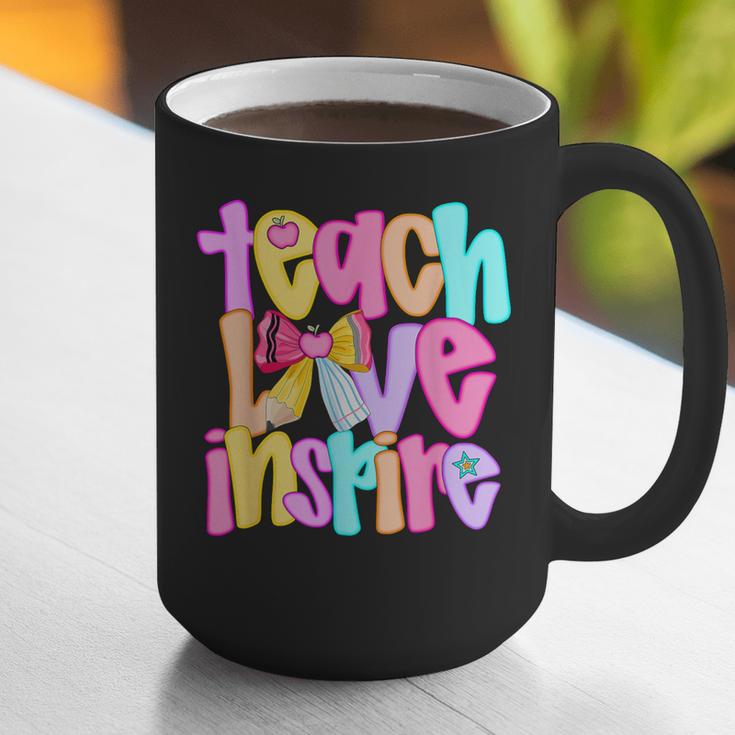 Teach Love Inspire Preppy Back To School Teacher Women Graphic Print Coffee Mug, funny gift Teach Love Inspire Preppy Back To School Teacher Women Graphic Print Coffee Mug, funny gift