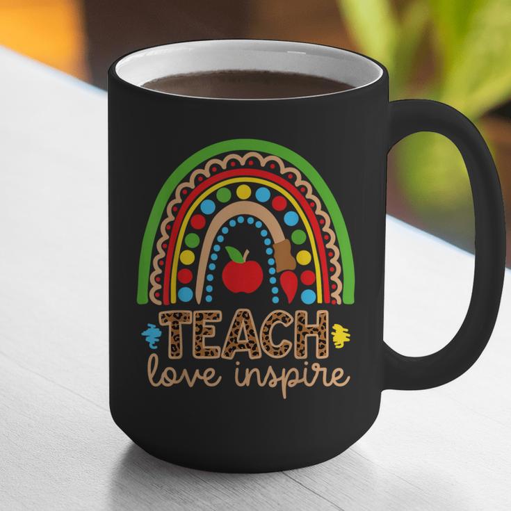 Teach Love Inspire Rainbow Leopard Cheetah Print Teacher Graphic Print Coffee Mug, funny gift Teach Love Inspire Rainbow Leopard Cheetah Print Teacher Graphic Print Coffee Mug, funny gift