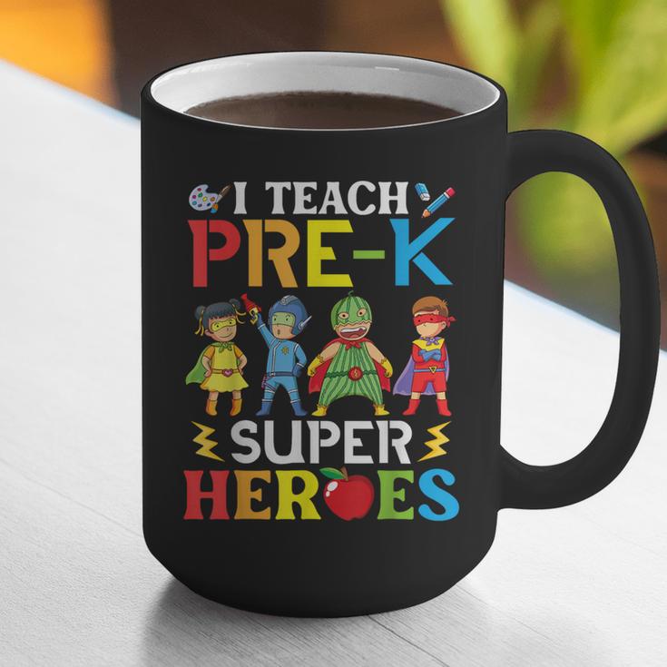 I Teach Pre-K Superheroes Students Teacher Back To School Graphic Print Coffee Mug, funny gift