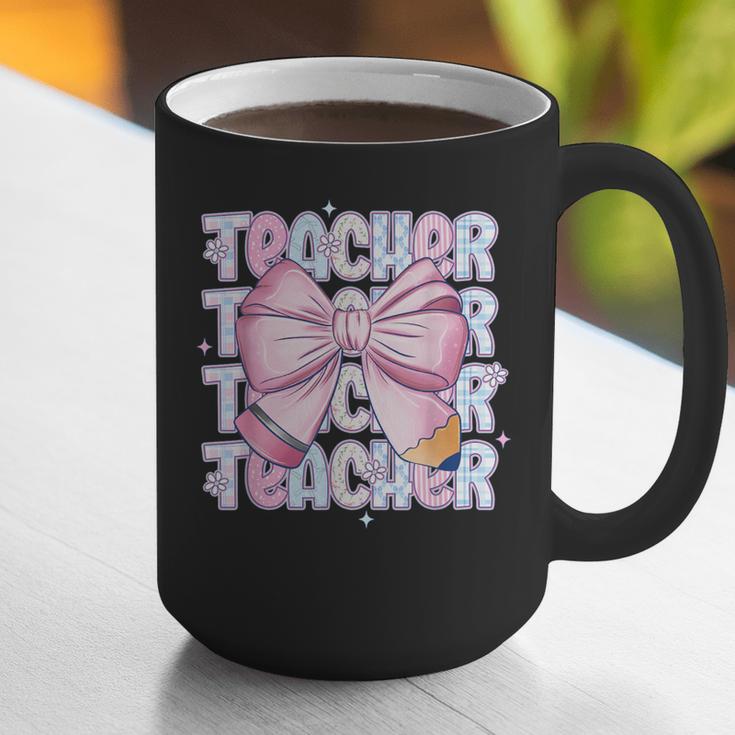 Teacher Bow Pencil Flowers Teacher Back To School Graphic Print Coffee Mug, funny gift Teacher Bow Pencil Flowers Teacher Back To School Graphic Print Coffee Mug, funny gift