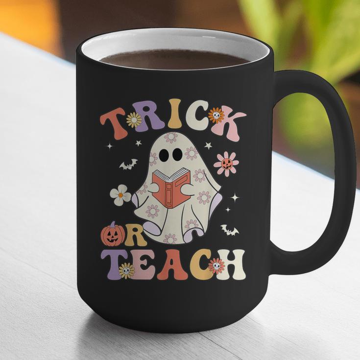 Teacher Halloween Trick Or Teach Floral Ghost Graphic Print Coffee Mug, funny gift