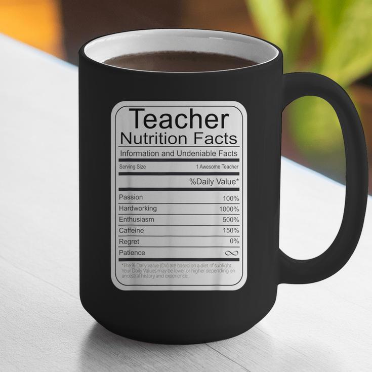 Teacher Nutrition Facts Teachers Nutritional Fact Graphic Print Coffee Mug, funny gift