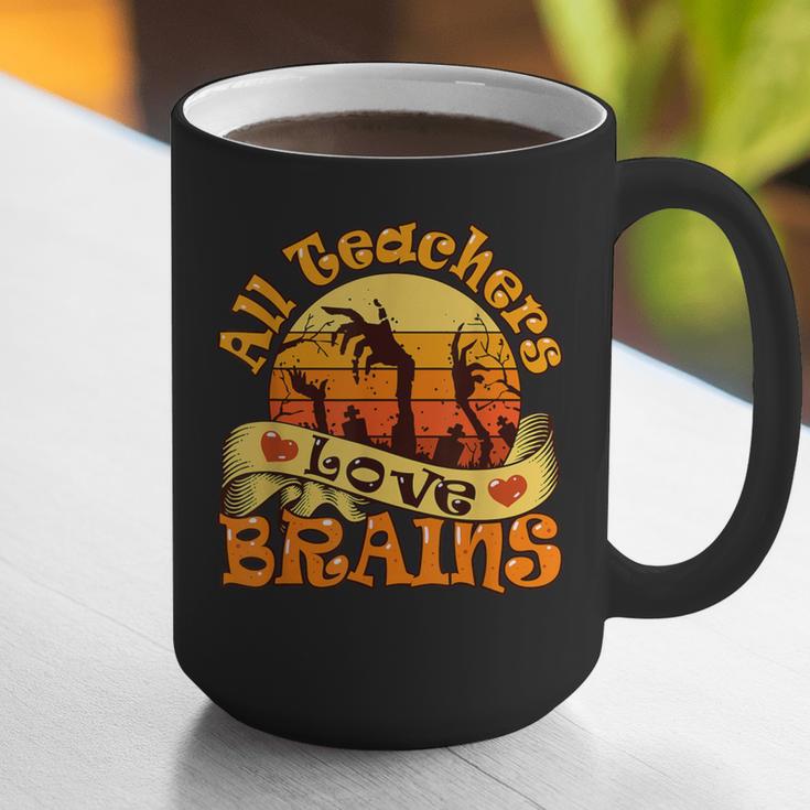 Teacher All Teachers Love Brains Halloween Party Graphic Print Coffee Mug, funny gift