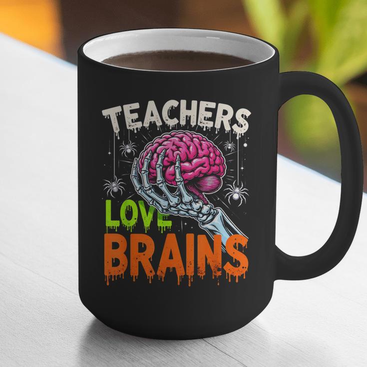 Teachers Love Brains Halloween 2025 Skeleton Costume Graphic Print Coffee Mug, funny gift