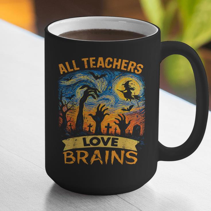 All Teachers Love Brains Shirt Teacher Halloween Tee Graphic Print Coffee Mug, funny gift