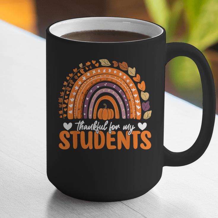 Thankful For My Students Teacher Thanksgiving School Fall Graphic Print Coffee Mug, funny gift