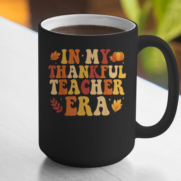 In My Thankful Teacher Era Autumn Thanksgiving Fall Season Graphic Print Coffee Mug, funny gift