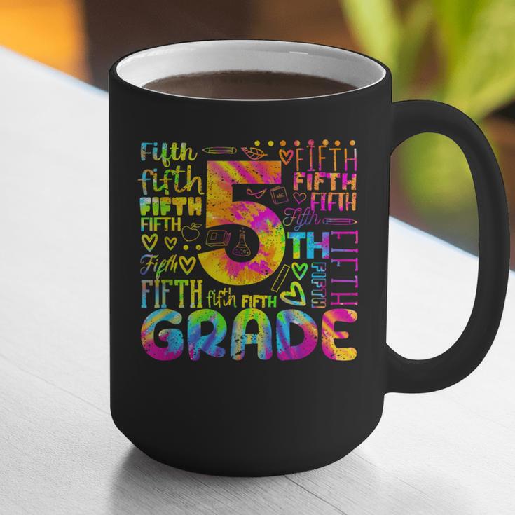 Tie Dye 5th Grade Typography Team Fifth Grade Teacher For Men Women Girls Kids Graphic Print Coffee Mug, funny gift