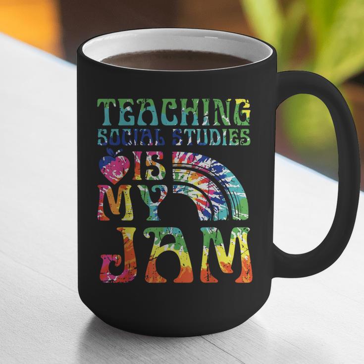 Tie Dye Teaching Social Studies Is My Jam Sunglasses Teacher Graphic Print Coffee Mug, funny gift