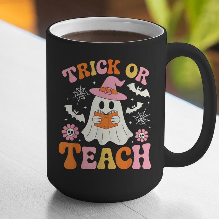 Trick Or Teach Cute Floral Ghost Teacher Halloween Costume Graphic Print Coffee Mug, funny gift
