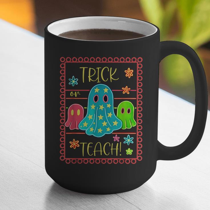 Trick Or Teach Neon Ghost Flower Teacher Spooky Halloween Graphic Print Coffee Mug, funny gift Trick Or Teach Neon Ghost Flower Teacher Spooky Halloween Graphic Print Coffee Mug, funny gift