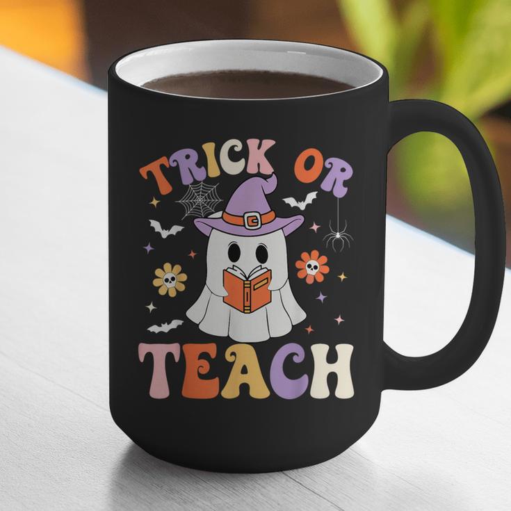 Trick Or Teach Teacher Groovy Ghost Halloween Teacher Graphic Print Coffee Mug, Groovy Teacher Mugs, funny gift Trick Or Teach Teacher Groovy Ghost Halloween Teacher Graphic Print Coffee Mug, Groovy Teacher Mugs, funny gift