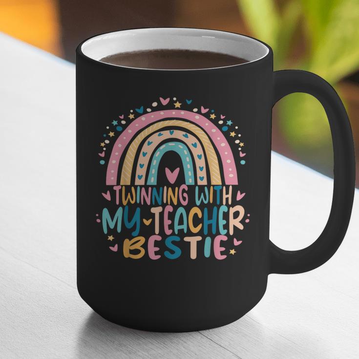 Twinning With My Teacher Bestie Rainbow Matching Teachers Graphic Print Coffee Mug, funny gift Twinning With My Teacher Bestie Rainbow Matching Teachers Graphic Print Coffee Mug, funny gift