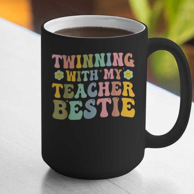 Twinning With My Teacher Bestie Twin Day Matching Teachers For Men Women Girls Kids Graphic Print Coffee Mug, funny gift