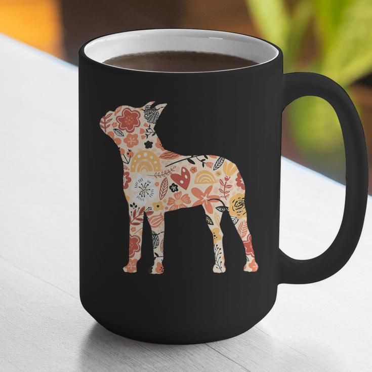 Vintage Floral Boston Terrier For Dog Lover Graphic Print Coffee Mug, funny gift
