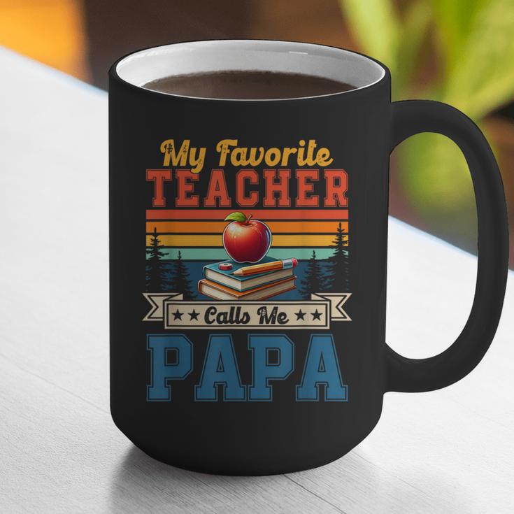 Vintage Retro My Favorite Teacher Calls Me Papa Father's Day Graphic Print Coffee Mug, funny gift