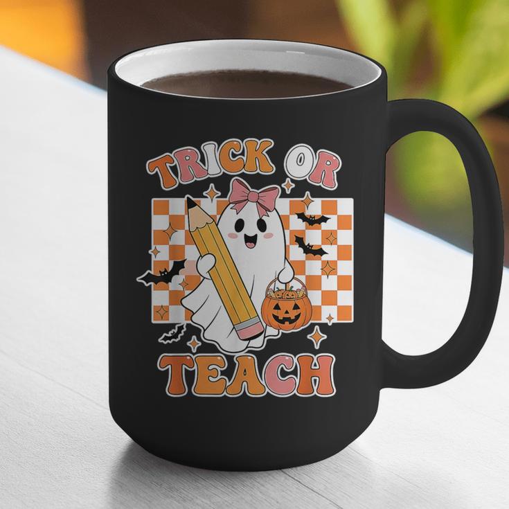 Vintage Teacher Shirt Women Trick Or Teach Halloween Graphic Print Coffee Mug, funny gift