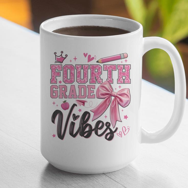 4th Fourth Grade Vibes Back To School Coquette Teacher Girl Graphic Print Coffee Mug, 4th Grade Teacher Mugs, funny gift