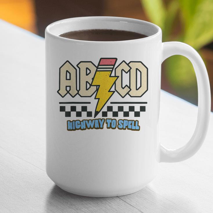ABCD Highway To Spell Pencil Teacher & Student Font Me Graphic Print Coffee Mug, funny gift ABCD Highway To Spell Pencil Teacher & Student Font Me Graphic Print Coffee Mug, funny gift