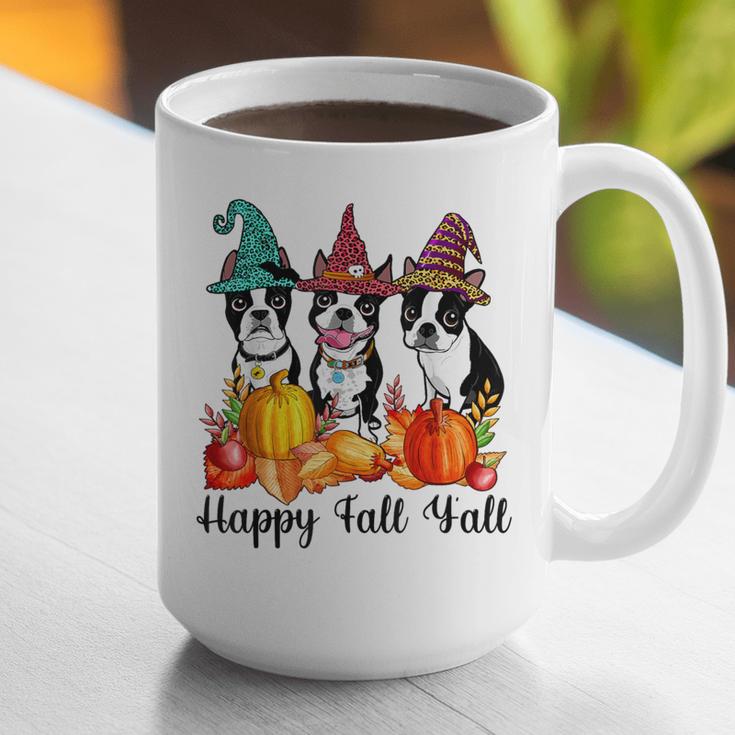 Boston Terrier Dog Lover Fall Ya'Ll Halloween Costume Men Women Graphic Print Coffee Mug, Boston Terrier Halloween Mugs, funny gift