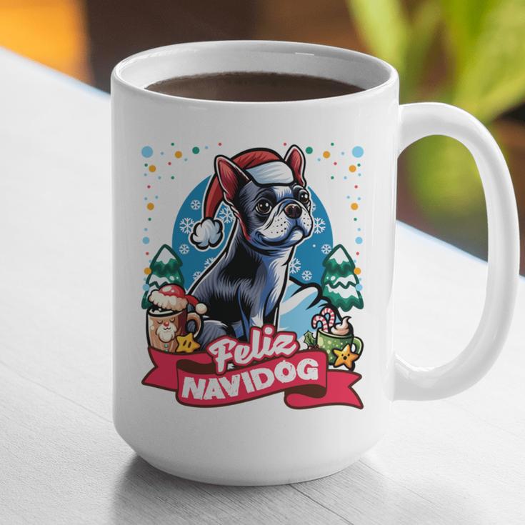 Boston Terrier Santa Claus Coffee Mug Merry Christmas Dogs Graphic Print Coffee Mug, Boston Terrier Christmas Mugs, funny gift