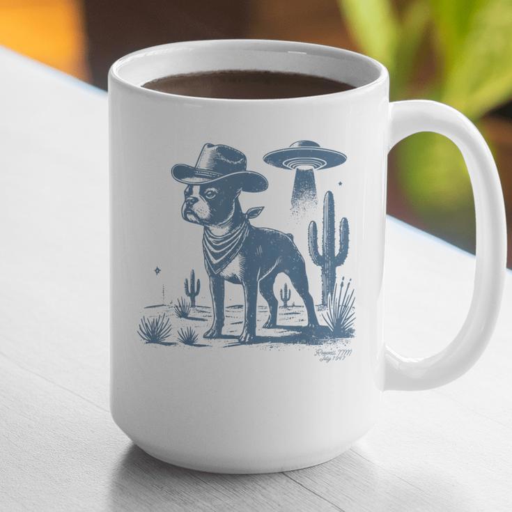 Boston Terrier UFO Cowboy Dog Dog Mom Dog Dad Alien Dog Graphic Print Coffee Mug, Boston Terrier Dad Mugs, Boston Terrier Mom Mugs, funny gift