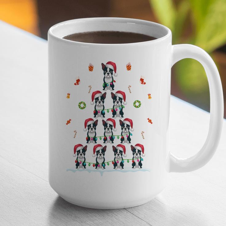 Boston Terrier Xmas Tree Lights For Men Women Boston Terrier Graphic Print Coffee Mug, funny gift