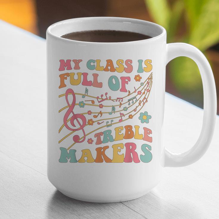 My Class Is Full Of Treble Makers Funny Music Teacher Groovy Men Women Girls Kids Graphic Print Coffee Mug, Groovy Teacher Mugs, funny gift