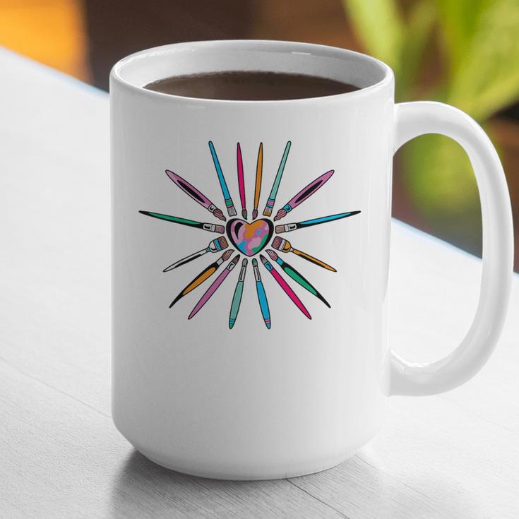 Cool Brush Heart Shape Art Teacher Paint For Artist Painter Graphic Print Coffee Mug, funny gift Cool Brush Heart Shape Art Teacher Paint For Artist Painter Graphic Print Coffee Mug, funny gift