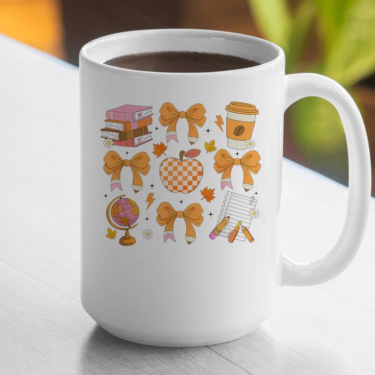 Coquette Bow Teacher Thanksgiving Fall Autumn Girls Women Graphic Print Coffee Mug, funny gift